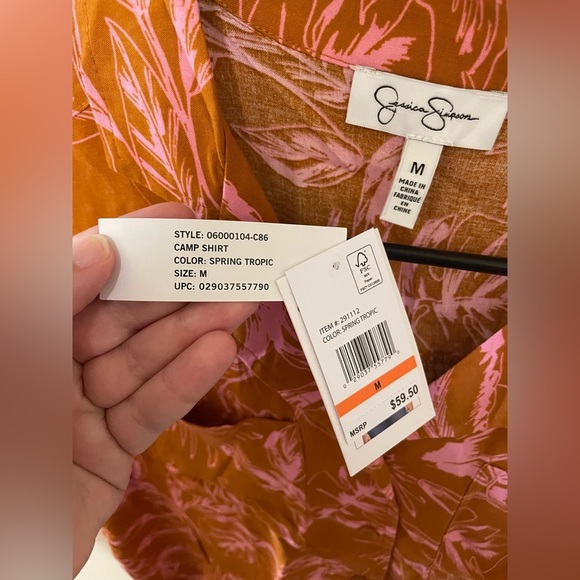 ✨NWT Jessica Simpson Spring Tropic Shirt Size M - Picture 6 of 8